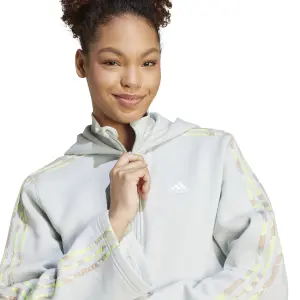 Felpa con cappuccio da donna con grafica floreale a 3 strisce adidas image-5