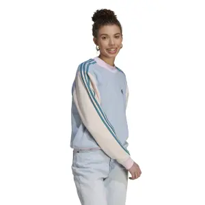 Felpa da donna con mezzo collo in pile adidas Essentials 3-Stripes image-2