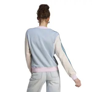 Felpa da donna con mezzo collo in pile adidas Essentials 3-Stripes image-1