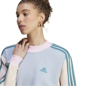 Felpa da donna con mezzo collo in pile adidas Essentials 3-Stripes image-5