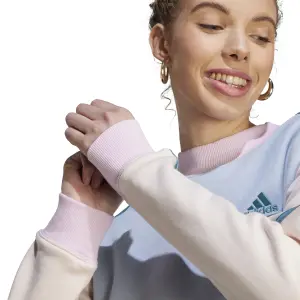 Felpa da donna con mezzo collo in pile adidas Essentials 3-Stripes image-6