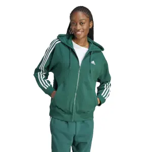 Sweatshirt à capuche oversize full zip femme adidas Essentials 3 Stripes Frech Terry image-1