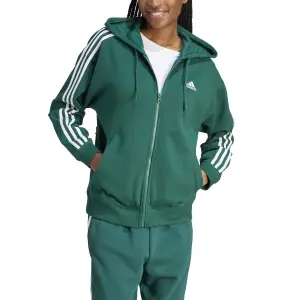 Sweatshirt à capuche oversize full zip femme adidas Essentials 3 Stripes Frech Terry image-2