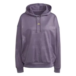 Sudadera con capucha para mujer adidas Embossed Monogram Fleece image-0