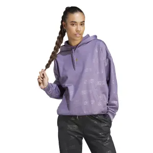 Sudadera con capucha para mujer adidas Embossed Monogram Fleece image-1