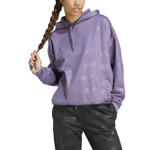 Sudadera con capucha para mujer adidas Embossed Monogram Fleece image-3