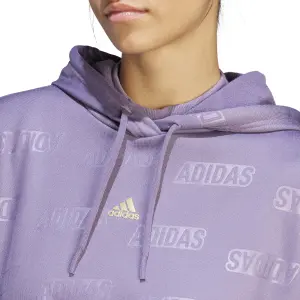 Sudadera con capucha para mujer adidas Embossed Monogram Fleece image-5