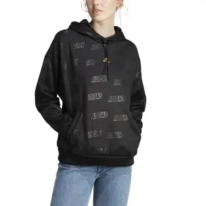 Damen-Sweatshirt mit Fleece-Kapuze mit geprägtem Monogramm adidas image-2