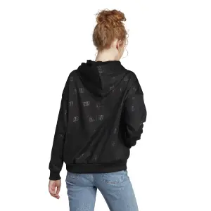 Damen-Sweatshirt mit Fleece-Kapuze mit geprägtem Monogramm adidas image-4