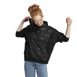 Damen-Sweatshirt mit Fleece-Kapuze mit geprägtem Monogramm adidas image-3