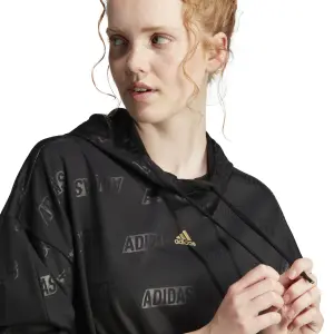 Damen-Sweatshirt mit Fleece-Kapuze mit geprägtem Monogramm adidas image-5