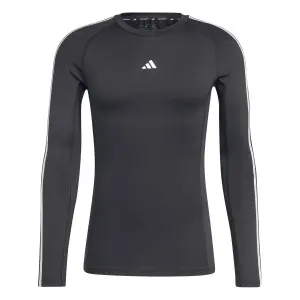 Maglia a compressione a maniche lunghe adidas Techfit 3-Stripes