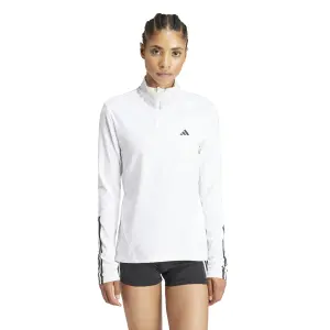 Top de treino feminino com fecho de correr de 1/4 adidas Hyperglam image-1
