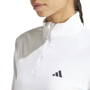 Top de treino feminino com fecho de correr de 1/4 adidas Hyperglam image-4