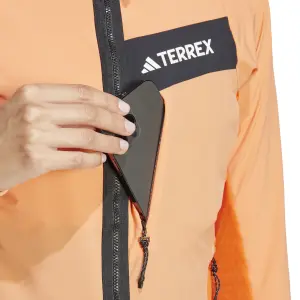Vattentät jacka med huva och dragkedja för damer adidas Terrex Techrock image-5