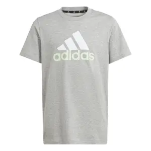 Camiseta de algodón bicolor con logotipo infantil grande adidas Essentials image-0
