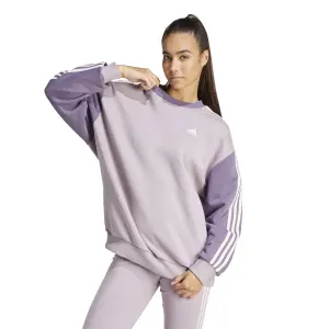 Felpa in pile a 3 strisce da donna adidas Essentials Oversized image-1