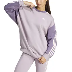 Felpa in pile a 3 strisce da donna adidas Essentials Oversized image-2