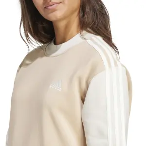 Felpa donna in cotone a mezzo collo adidas Essentials 3-Stripes image-5