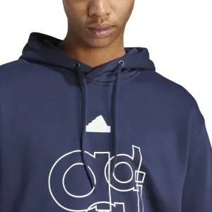 Sweatshirt med hætte adidas Graphic Print Fleece image-5