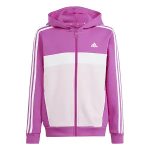 Tuta da ginnastica con cappuccio per bambini adidas Tiberio 3-Stripes Colorblock Fleece image-1
