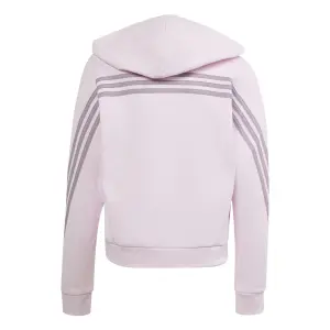 Sweatshirt aus Molton mit vollem Reißverschluss, Mädchen adidas Future Icons 3 Stripes image-1