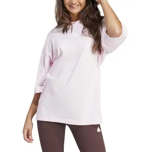 Camiseta bordada holgada de mujer adidas image-3