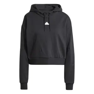 Damen-Sweatshirt mit besticktem Kapuzenpullover crop french terry adidas image-0