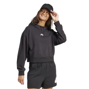 Damen-Sweatshirt mit besticktem Kapuzenpullover crop french terry adidas image-1