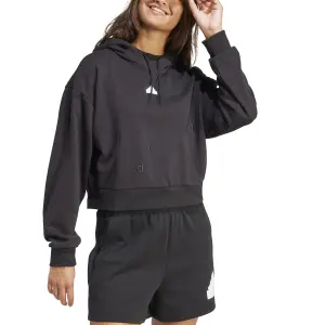 Damen-Sweatshirt mit besticktem Kapuzenpullover crop french terry adidas image-3