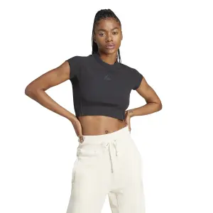 Damski crop top adidas Lounge Rib image-1