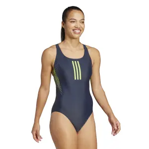 Badeanzug, einteilig, mit V-Ausschnitt, Damen adidas 3-Stripes Graphic image-3