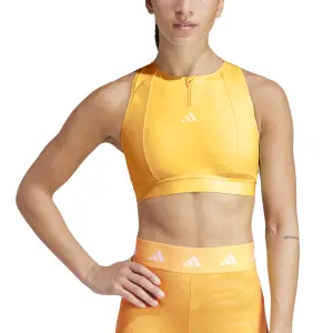 BH mit mittlerem Halt und hohem Halsausschnitt mit Reißverschluss, Damen adidas Powerreact Techfit image-1