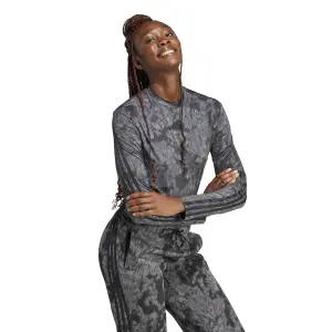 Camiseta de manga larga de 3 rayas para mujer adidas image-5