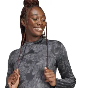 Camiseta de manga larga de 3 rayas para mujer adidas image-6