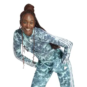 Camiseta de manga larga de 3 rayas para mujer adidas image-2