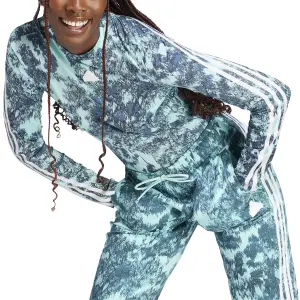 Camiseta de manga larga de 3 rayas para mujer adidas image-3