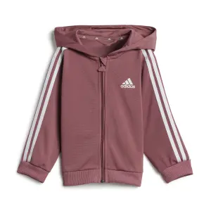 Babyoverall med huva i polyester med hel dragkedja adidas Essentials Three Stripes Shiny image-1