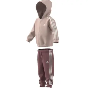 Baby-sweatshirt med hætte og lynlås og joggingsæt adidas Essentials 3-Stripes image-5