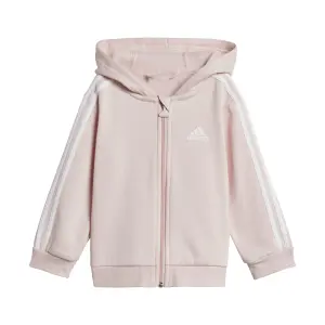Baby-sweatshirt med hætte og lynlås og joggingsæt adidas Essentials 3-Stripes image-1