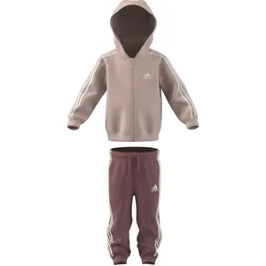 Baby-sweatshirt med hætte og lynlås og joggingsæt adidas Essentials 3-Stripes image-3