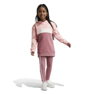 Legging en capuchonset voor meisjes adidas Tiberio 3-Stripes Colorblock image-3