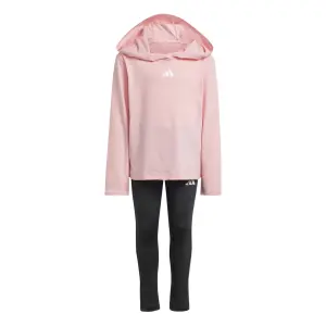 Conjunto de sudadera con capucha y pantalones de chándal para niña adidas image-0