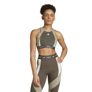 Höghalsad bh för kvinnor adidas Techfit Colorblock image-1