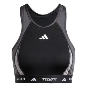 Bra with high collar and medium support for women adidas Techfit Colorblock image-0