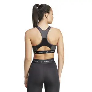 Bra with high collar and medium support for women adidas Techfit Colorblock image-3