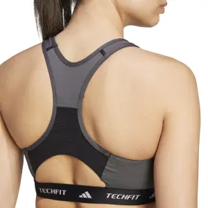 Bra with high collar and medium support for women adidas Techfit Colorblock image-6