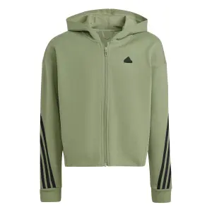 Felpa con cerniera a cappuccio da bambina adidas Future Icons 3-Stripes image-0
