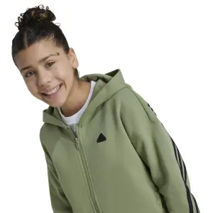 Felpa con cerniera a cappuccio da bambina adidas Future Icons 3-Stripes image-5