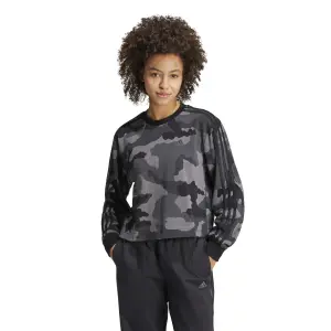 Felpa corta stampata da donna adidas Essentials 3-Stripes image-1